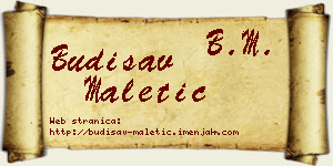 Budisav Maletić vizit kartica